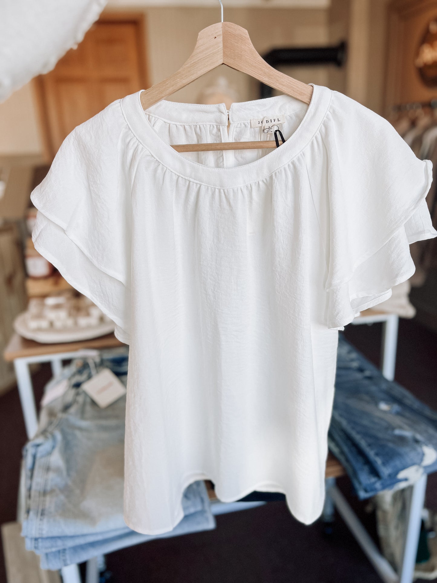 spring flutter sleeve top