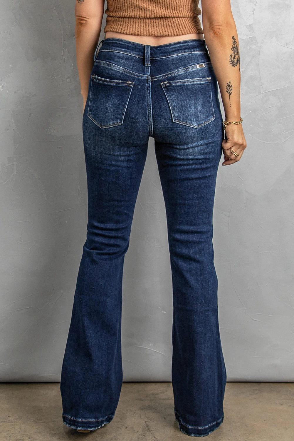 lizzy distressed flare bootcut jeans