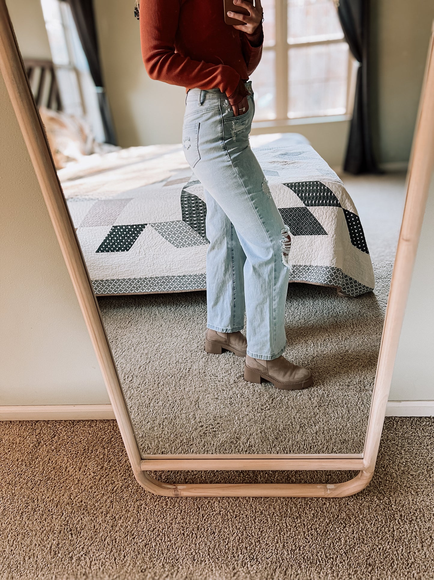 vintage distressed flare jeans