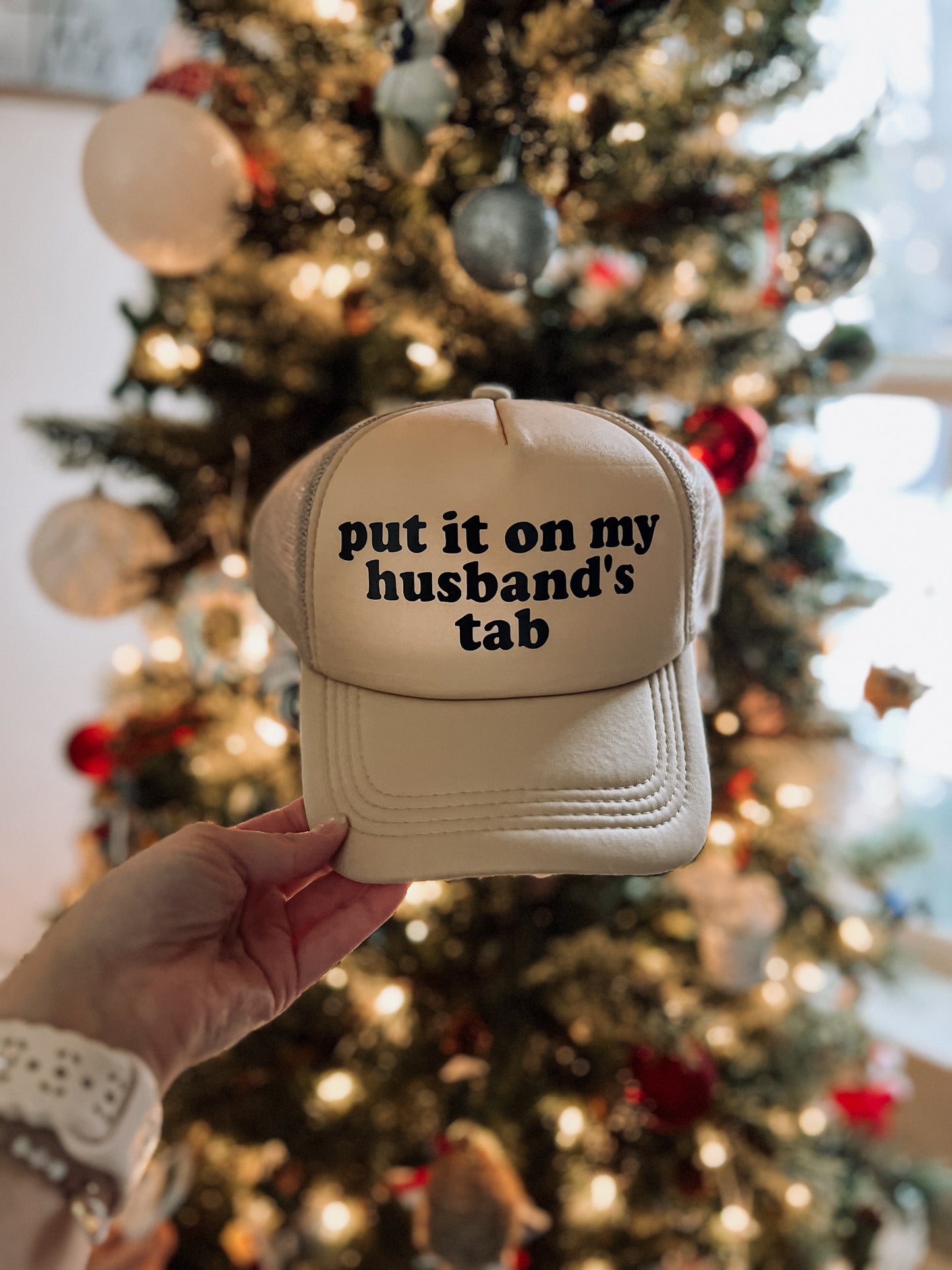 put it on my husbands tab trucker hat